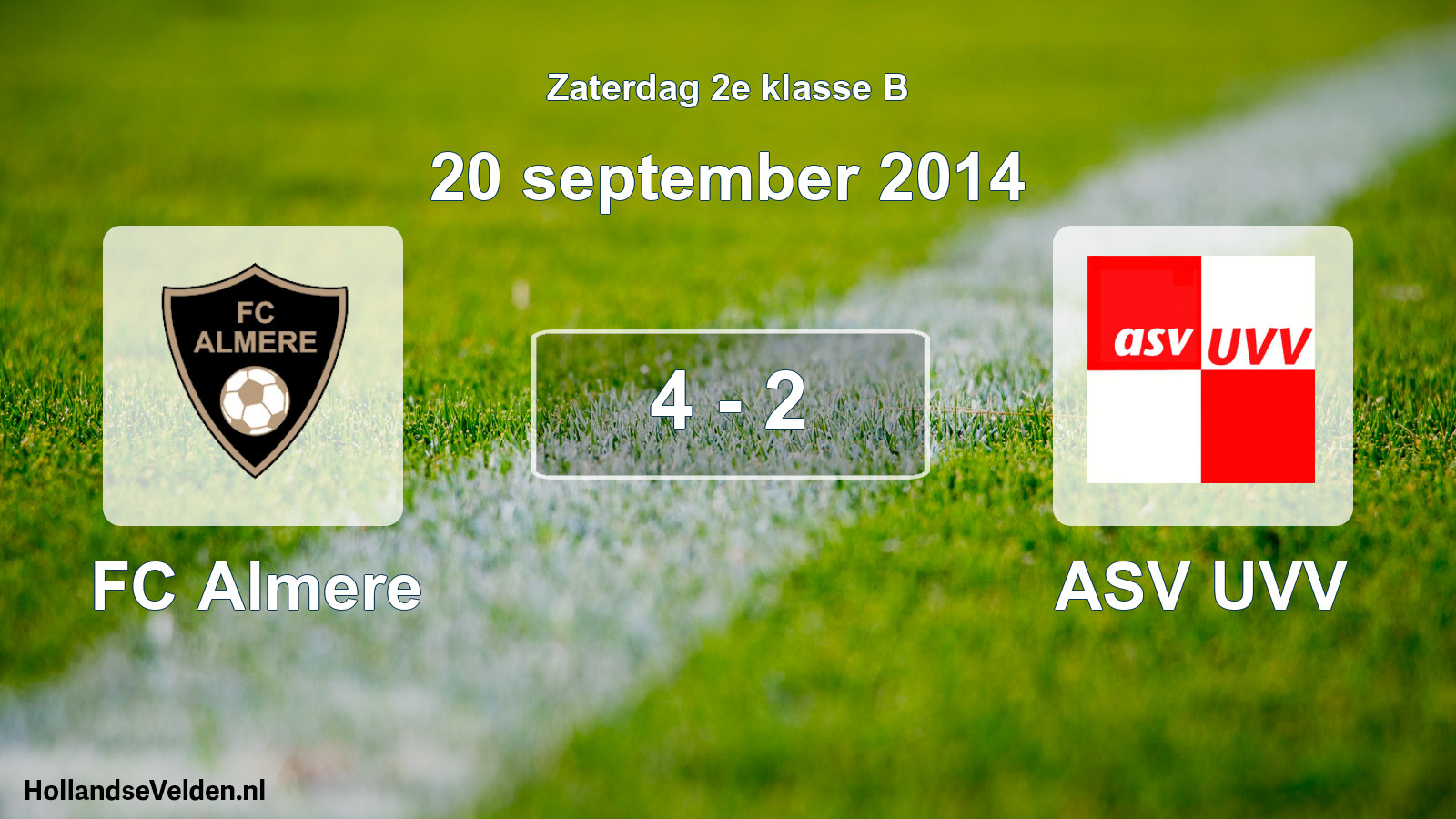 Total number of matches played: FC Almere - ASV UVV 4 - 2 (20 September 2014)