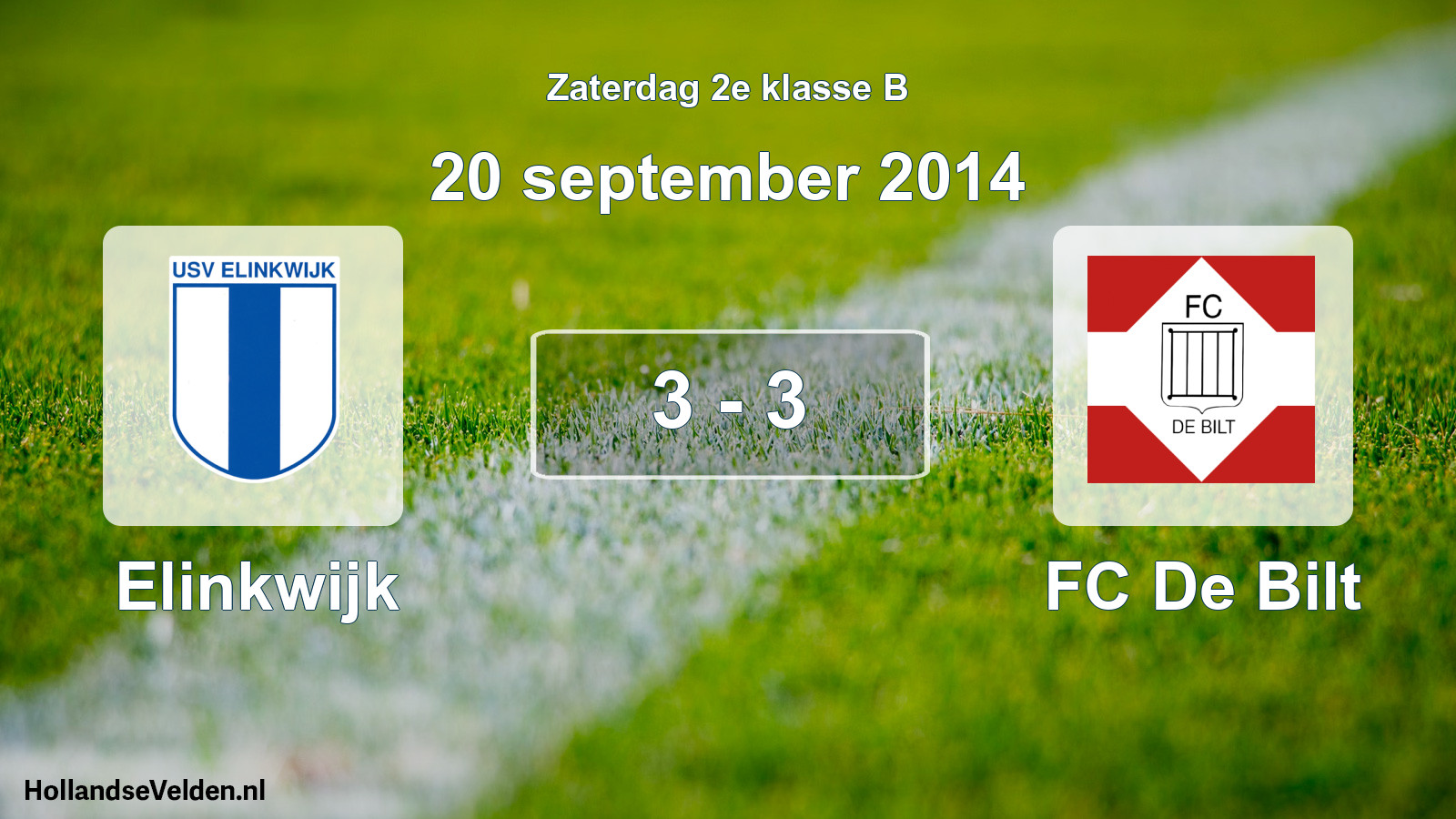 Total number of matches played: Elinkwijk - FC De Bilt 3 - 3 (20 September 2014)