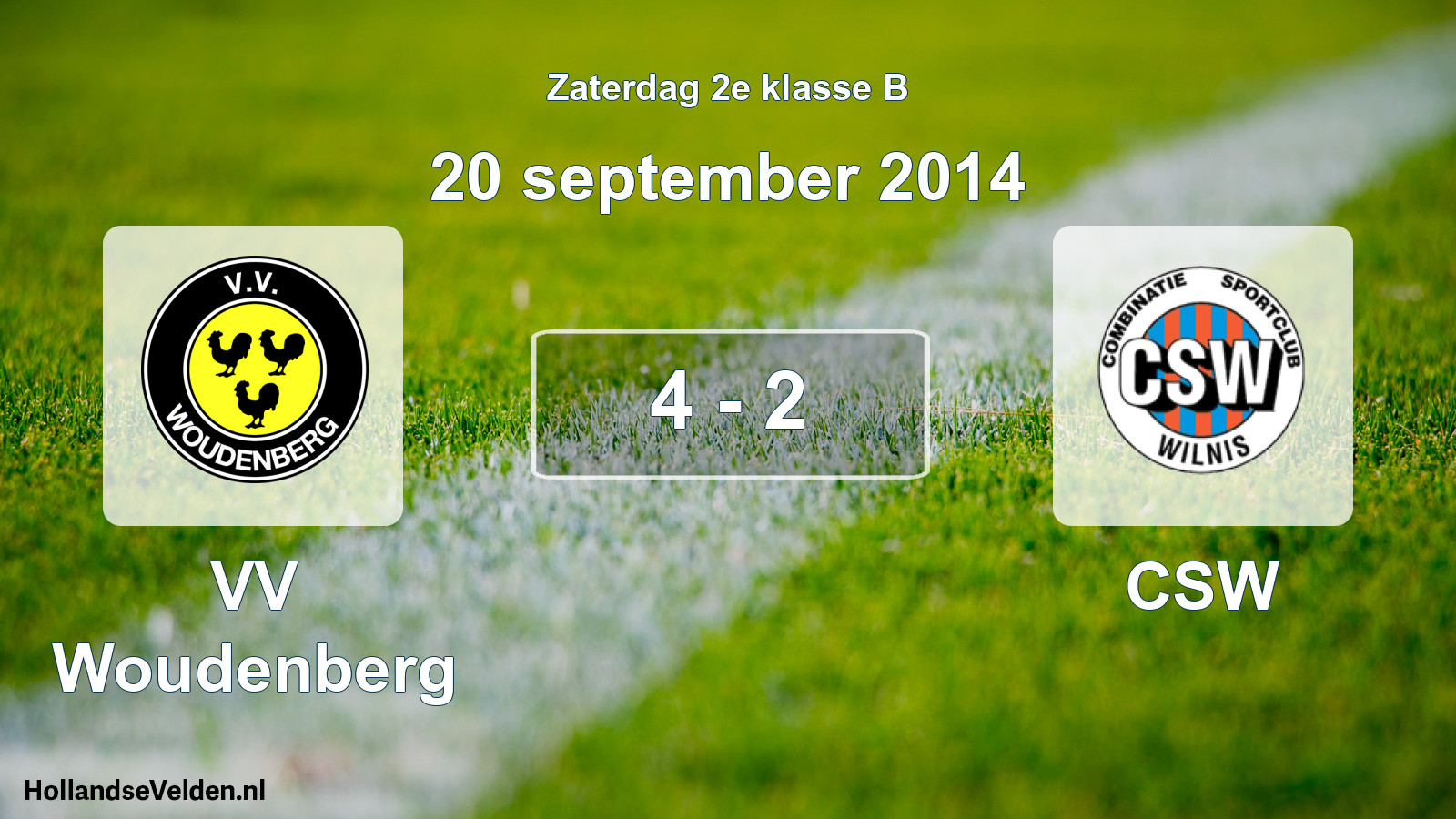 Total number of matches played: VV Woudenberg - CSW 4 - 2 (20 September 2014)