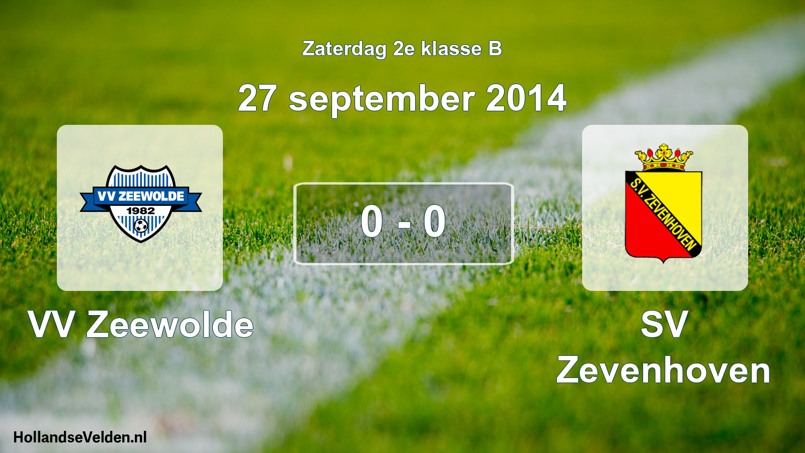 Total number of matches played: VV Zeewolde - SV Zevenhoven 0 - 0 (27 September 2014)