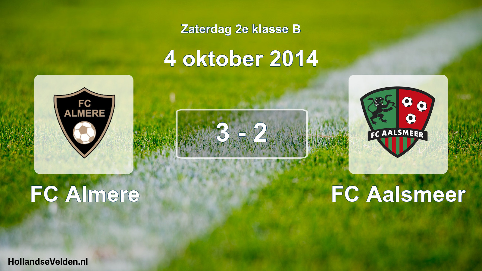 Total number of matches played: FC Almere - FC Aalsmeer 3 - 2 (4 October 2014)