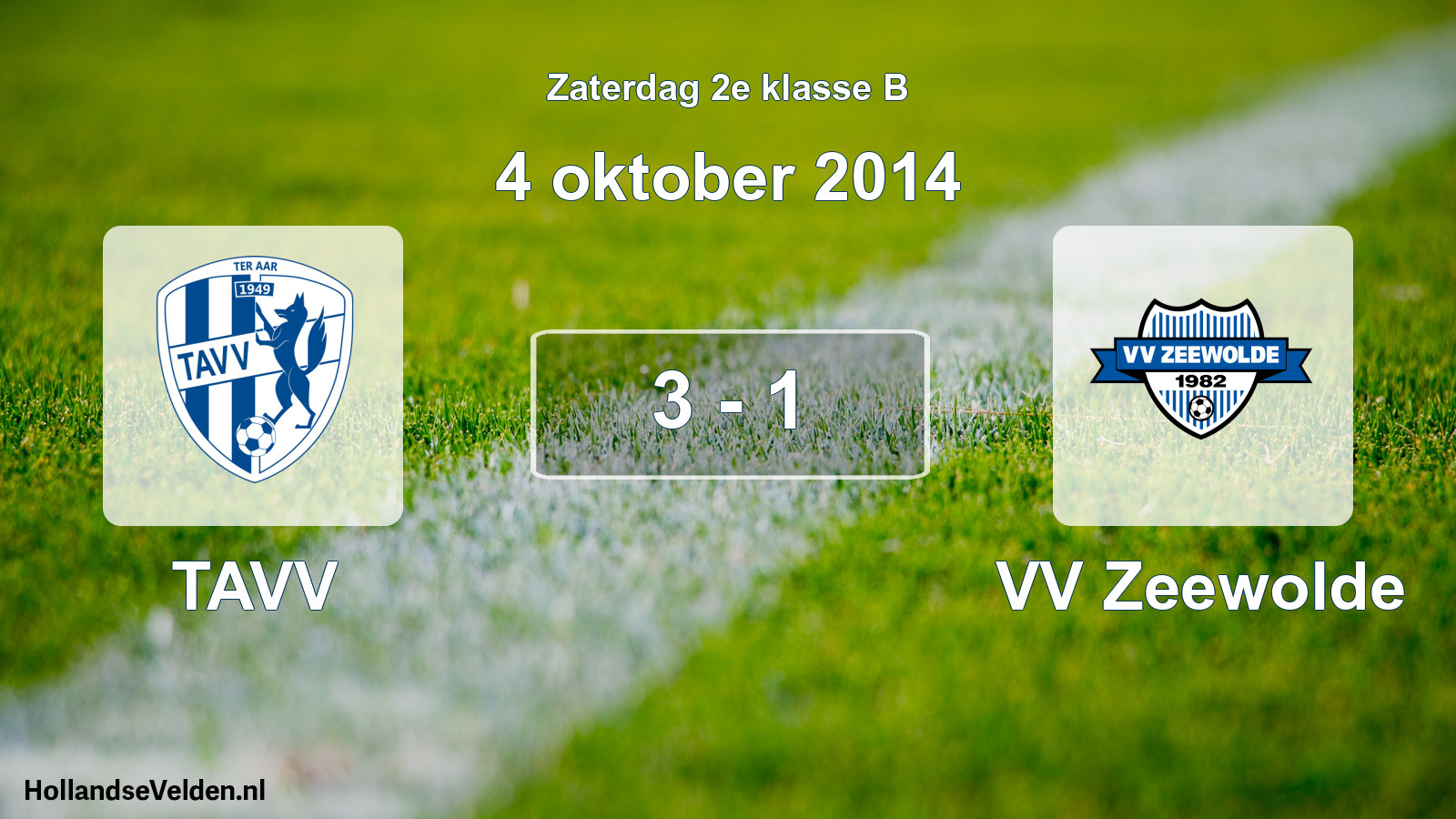 Total number of matches played: TAVV - VV Zeewolde 3 - 1 (4 October 2014)