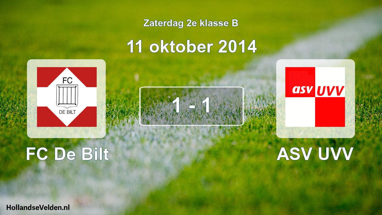 Total number of matches played: FC De Bilt - ASV UVV 1 - 1 (11 October 2014)