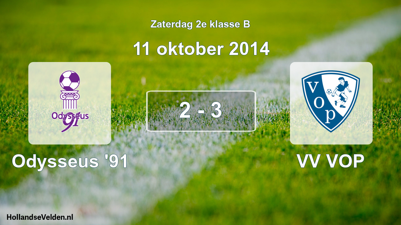 Total number of matches played: Odysseus '91 - VV VOP 2 - 3 (11 October 2014)