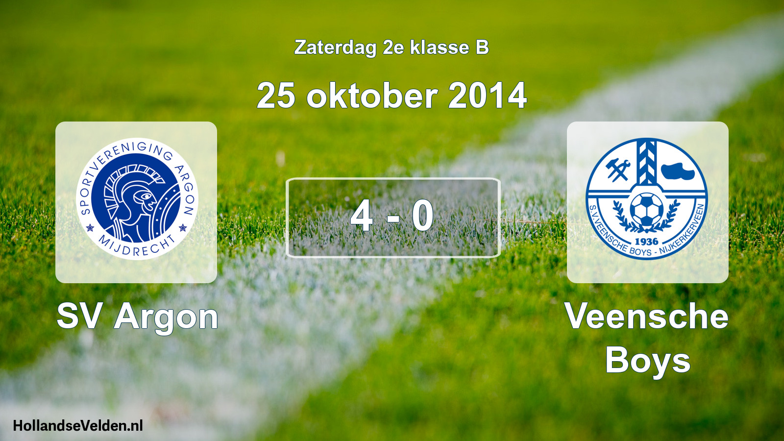 Total number of matches played: SV Argon - Veensche Boys 4 - 0 (25 October 2014)