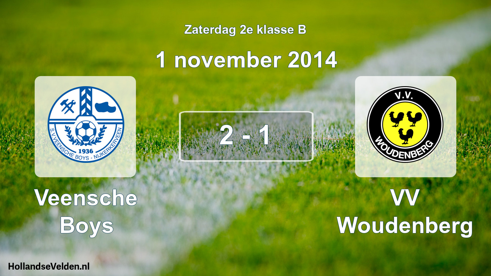 Total number of matches played: Veensche Boys - VV Woudenberg 2 - 1 (1 November 2014)