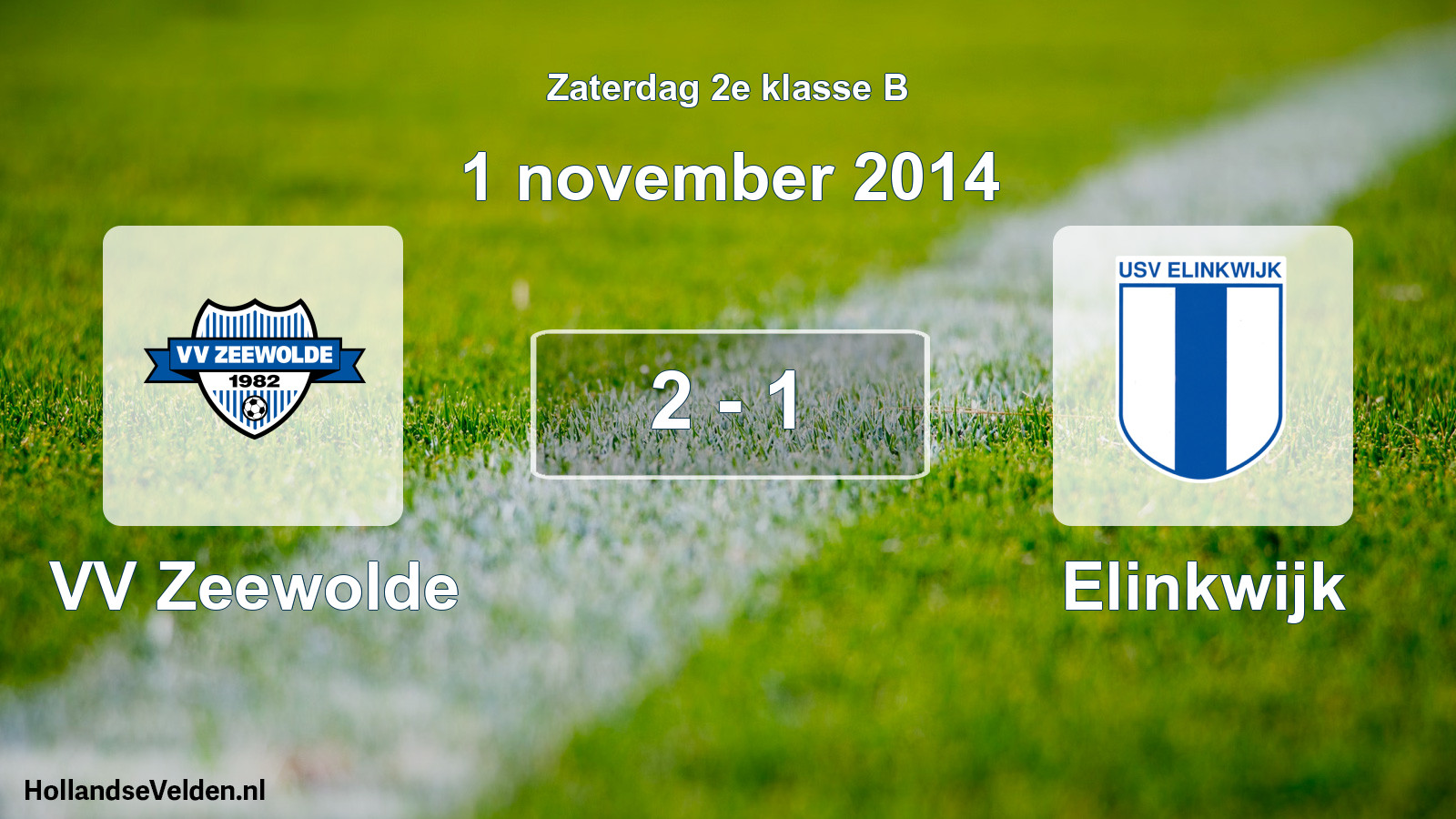 Total number of matches played: VV Zeewolde - Elinkwijk 2 - 1 (1 November 2014)