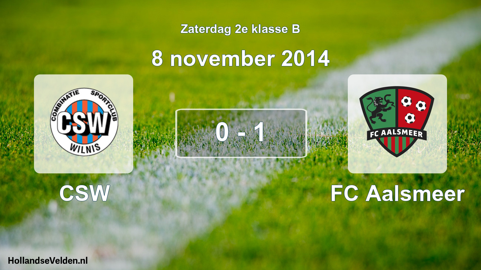 Total number of matches played: CSW - FC Aalsmeer 0 - 1 (8 November 2014)