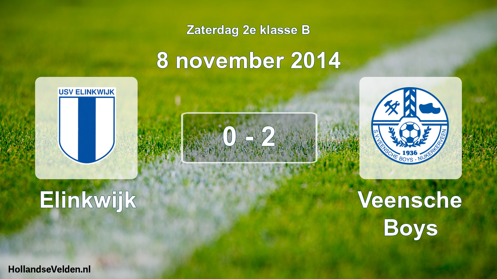 Total number of matches played: Elinkwijk - Veensche Boys 0 - 2 (8 November 2014)