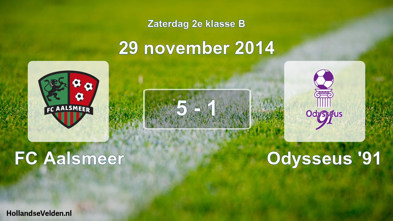 Total number of matches played: FC Aalsmeer - Odysseus '91 5 - 1 (29 November 2014)