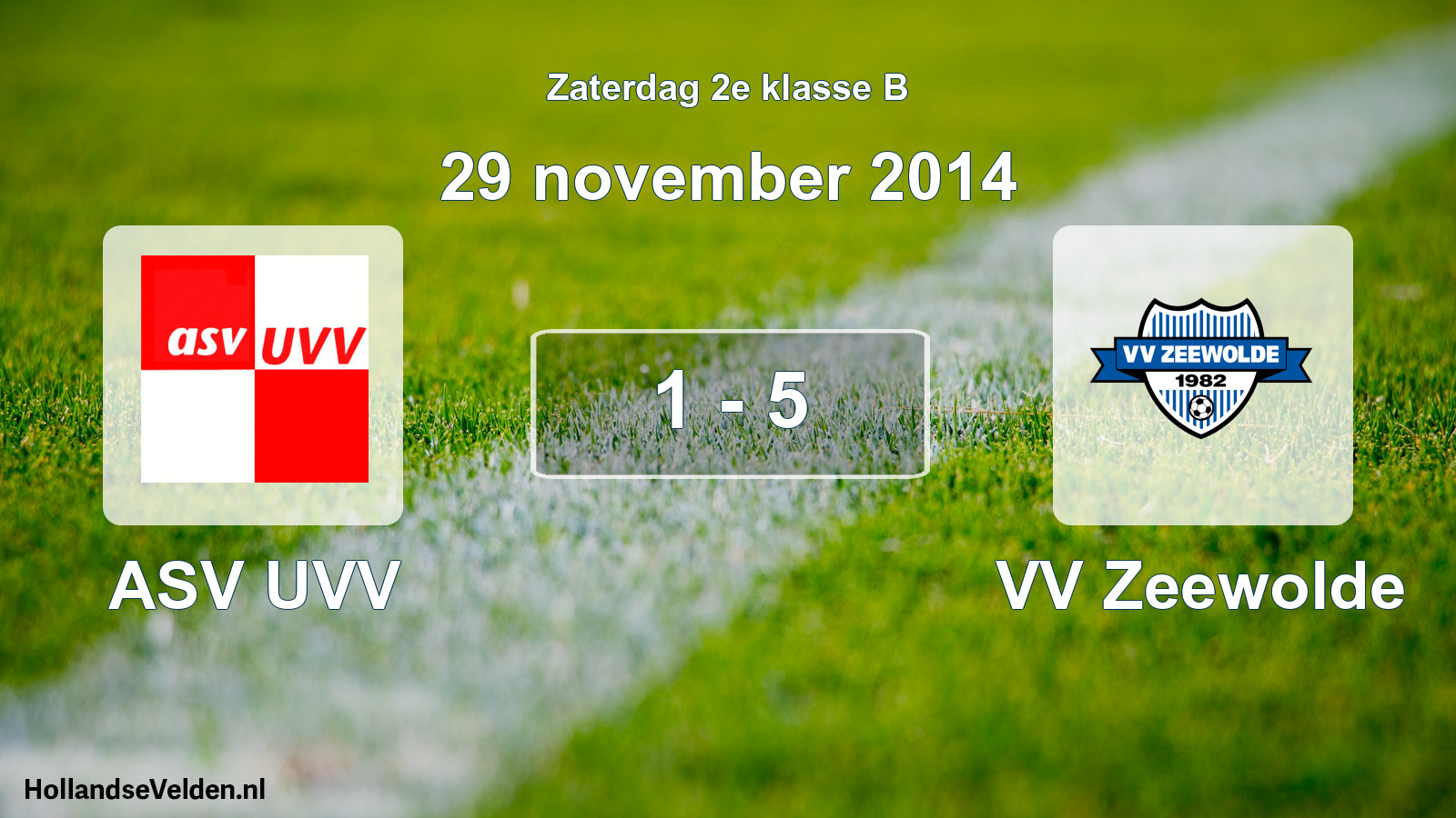 Total number of matches played: ASV UVV - VV Zeewolde 1 - 5 (29 November 2014)