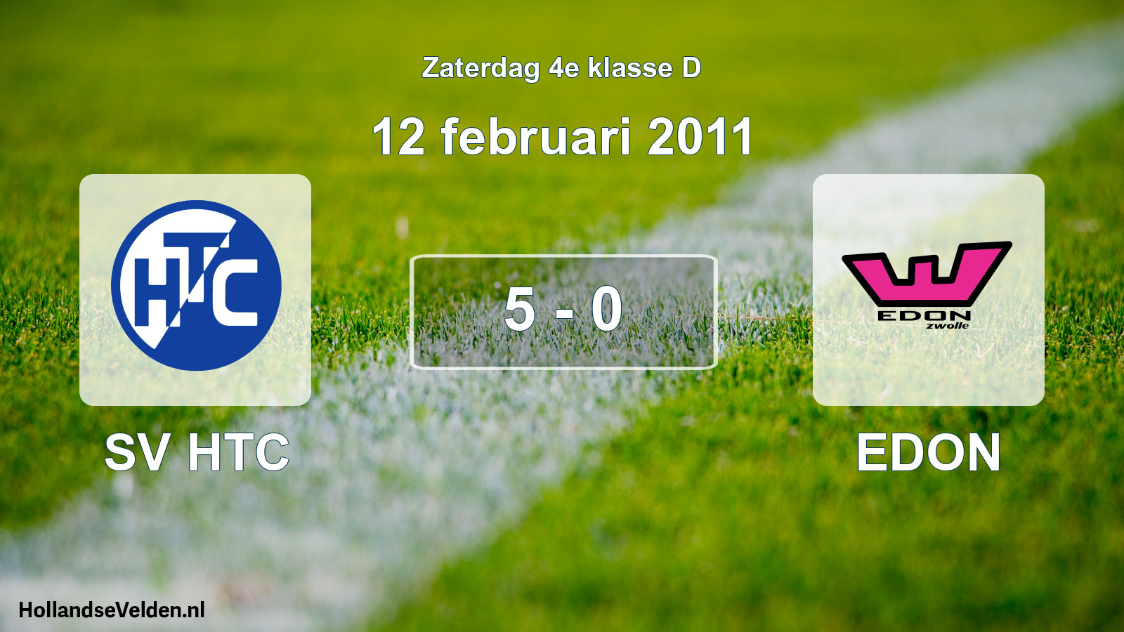 Total number of matches played: SV HTC - EDON 5 - 0 (12 February 2011)