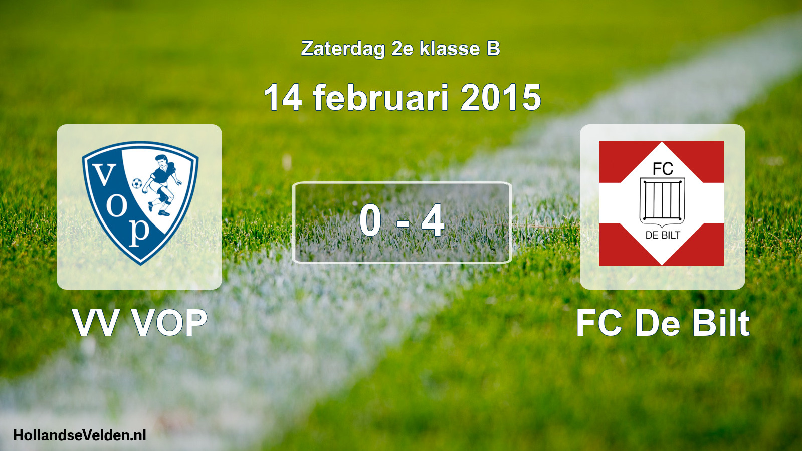 Total number of matches played: VV VOP - FC De Bilt 0 - 4 (14 February 2015)
