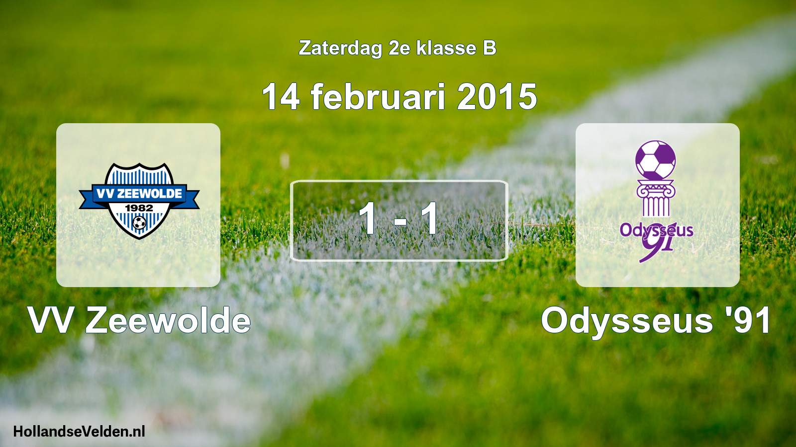 Total number of matches played: VV Zeewolde - Odysseus '91 1 - 1 (14 February 2015)