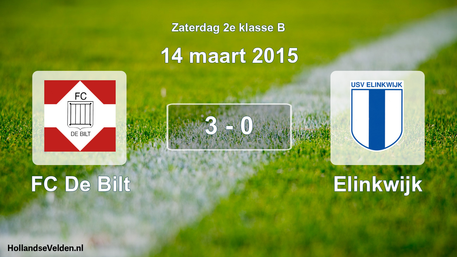 Total number of matches played: FC De Bilt - Elinkwijk 3 - 0 (14 March 2015)