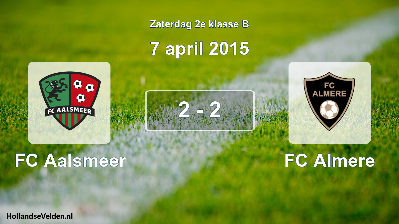 Total number of matches played: FC Aalsmeer - FC Almere 2 - 2 (7 April 2015)