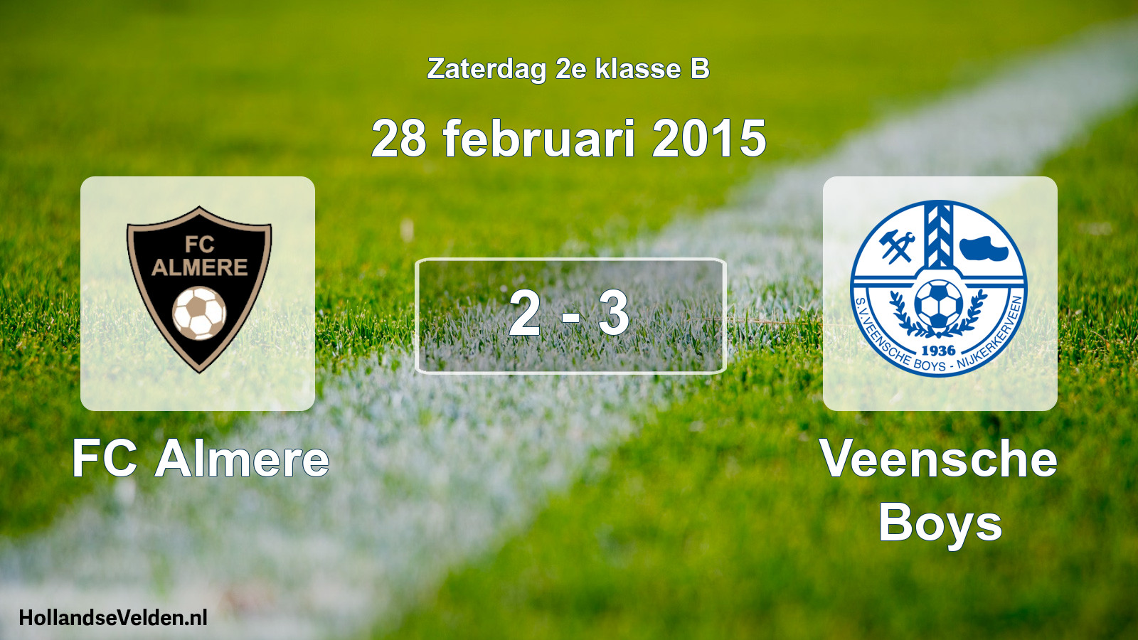 Total number of matches played: FC Almere - Veensche Boys 2 - 3 (28 February 2015)