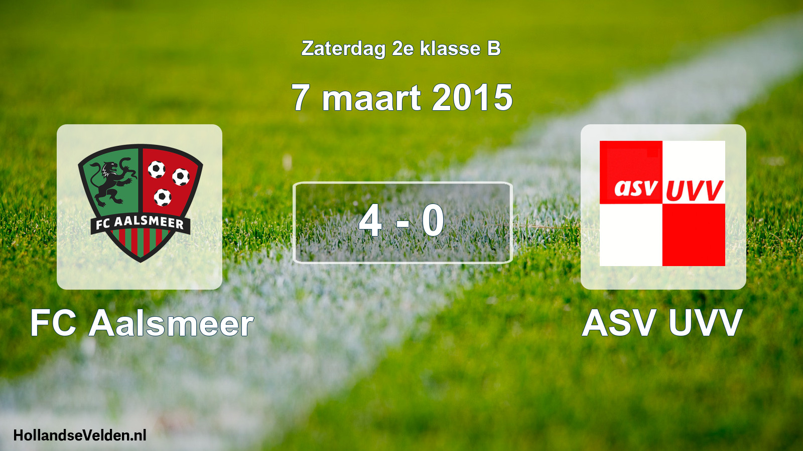 Total number of matches played: FC Aalsmeer - ASV UVV 4 - 0 (7 March 2015)