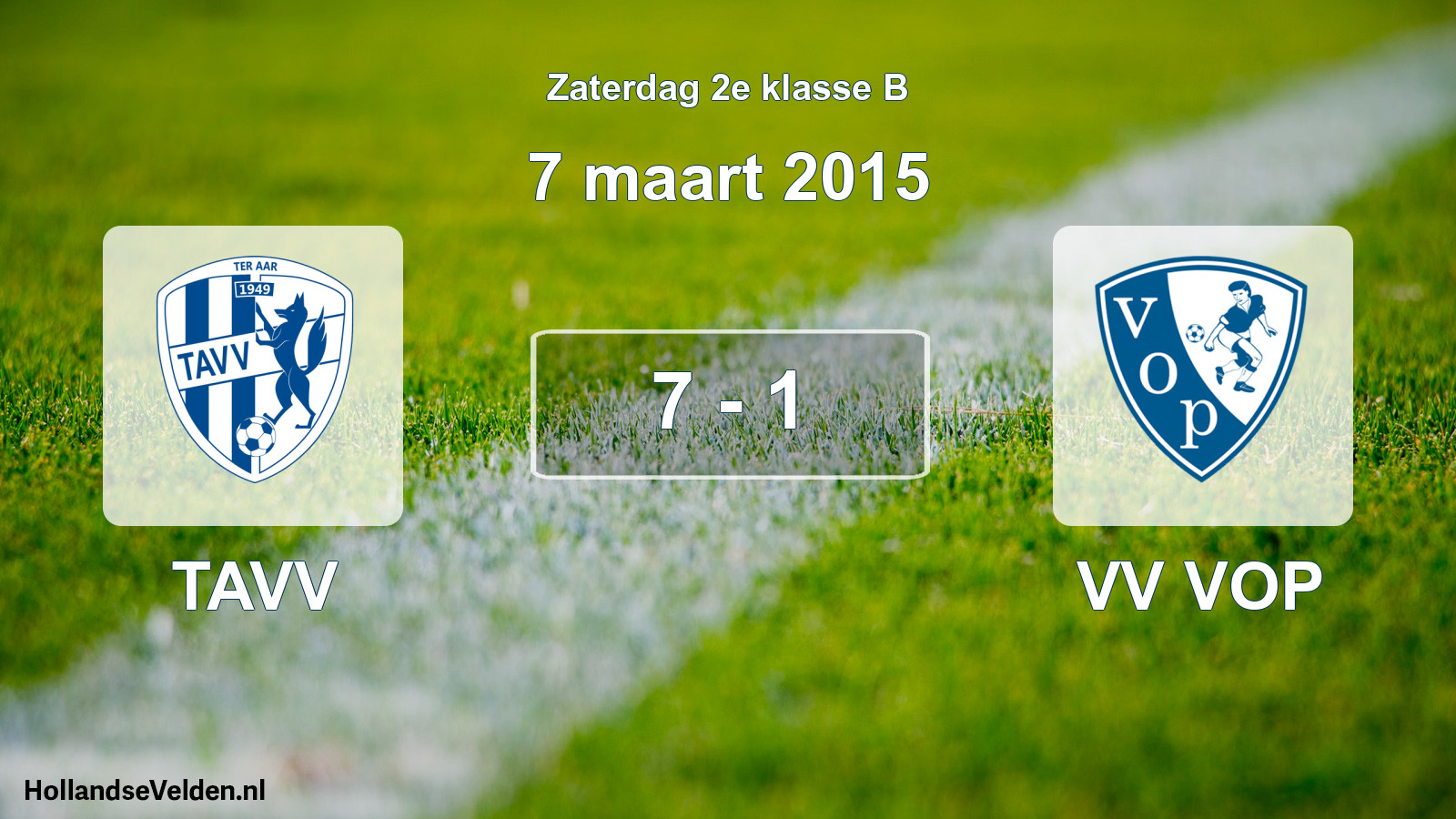 Total number of matches played: TAVV - VV VOP 7 - 1 (7 March 2015)
