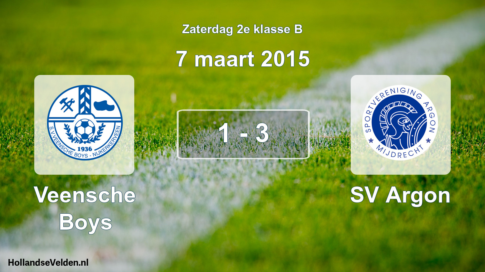 Total number of matches played: Veensche Boys - SV Argon 1 - 3 (7 March 2015)