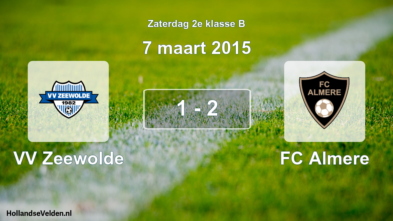 Total number of matches played: VV Zeewolde - FC Almere 1 - 2 (7 March 2015)