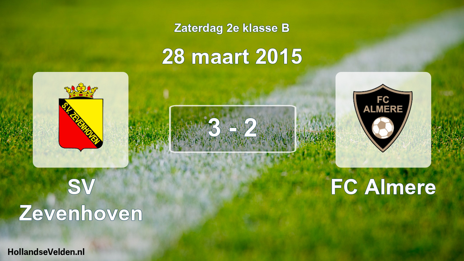 Total number of matches played: SV Zevenhoven - FC Almere 3 - 2 (28 March 2015)