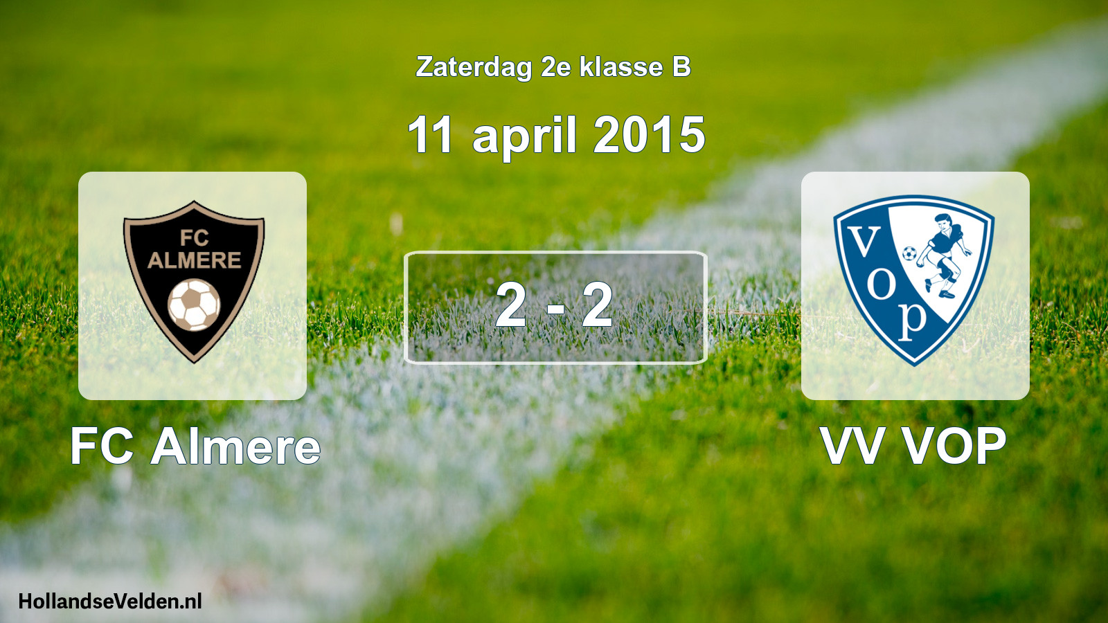 Total number of matches played: FC Almere - VV VOP 2 - 2 (11 April 2015)