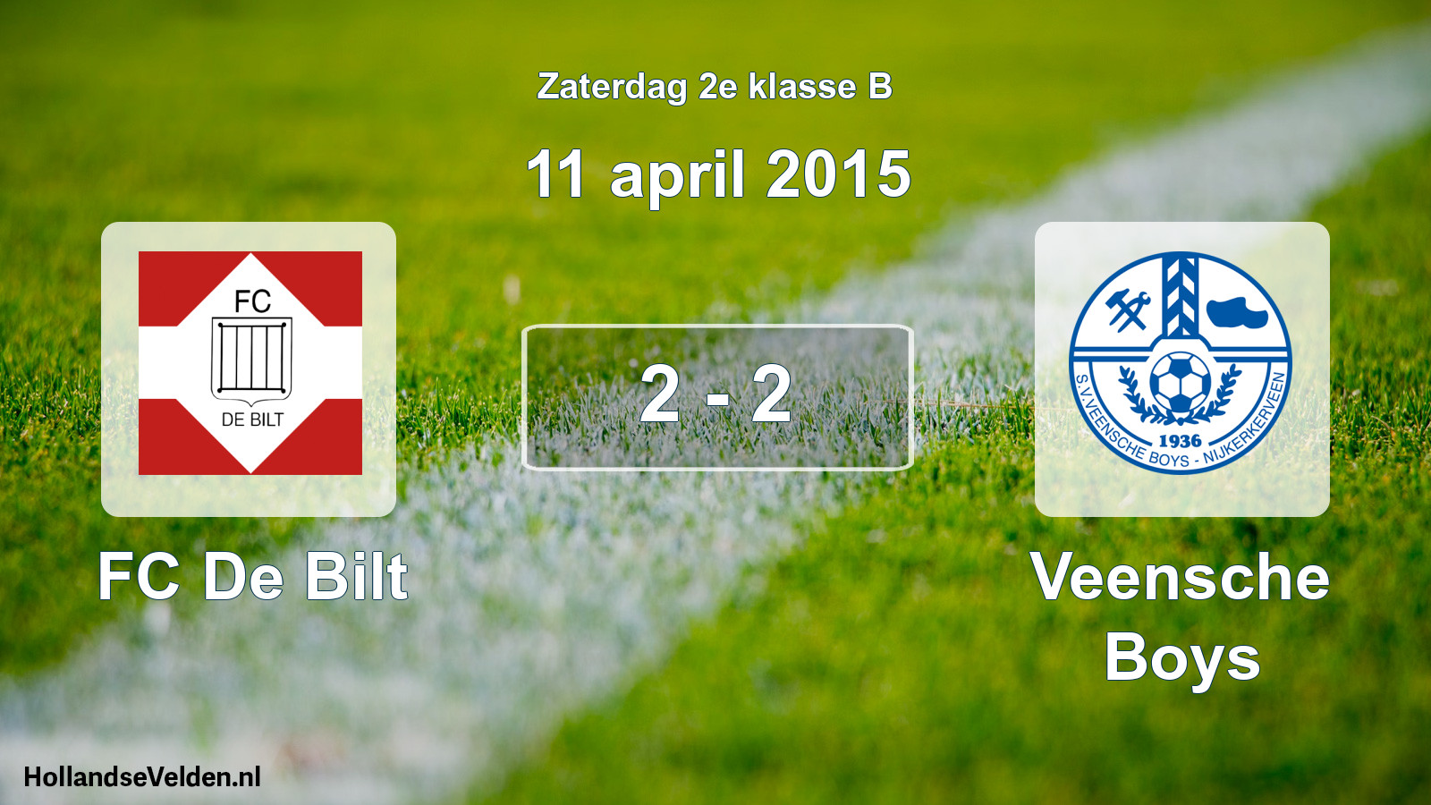 Total number of matches played: FC De Bilt - Veensche Boys 2 - 2 (11 April 2015)