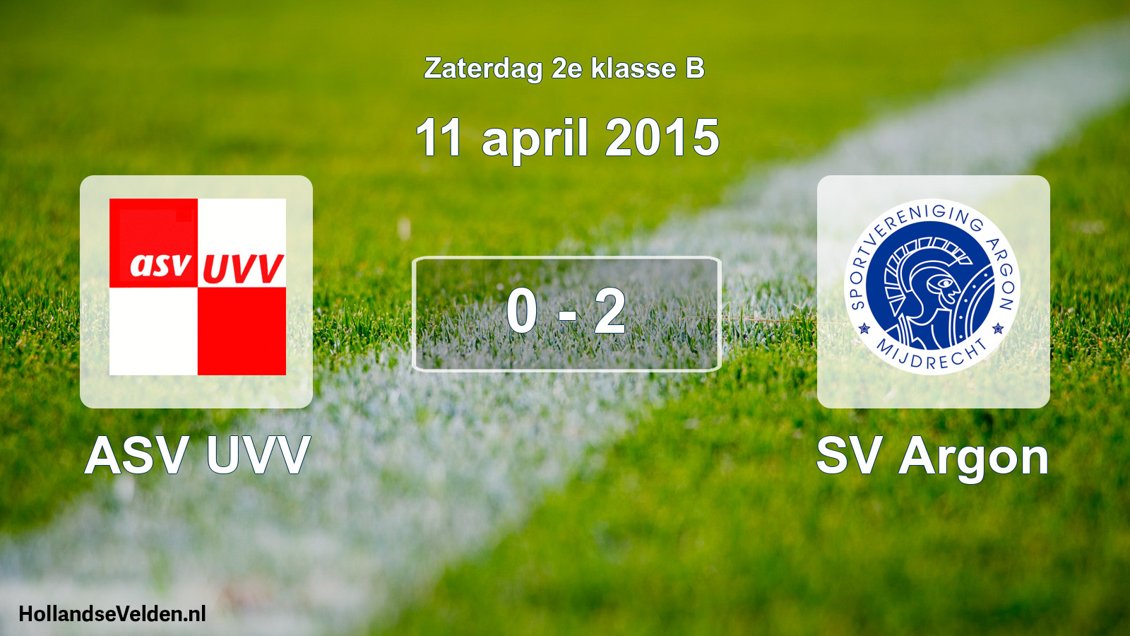 Total number of matches played: ASV UVV - SV Argon 0 - 2 (11 April 2015)
