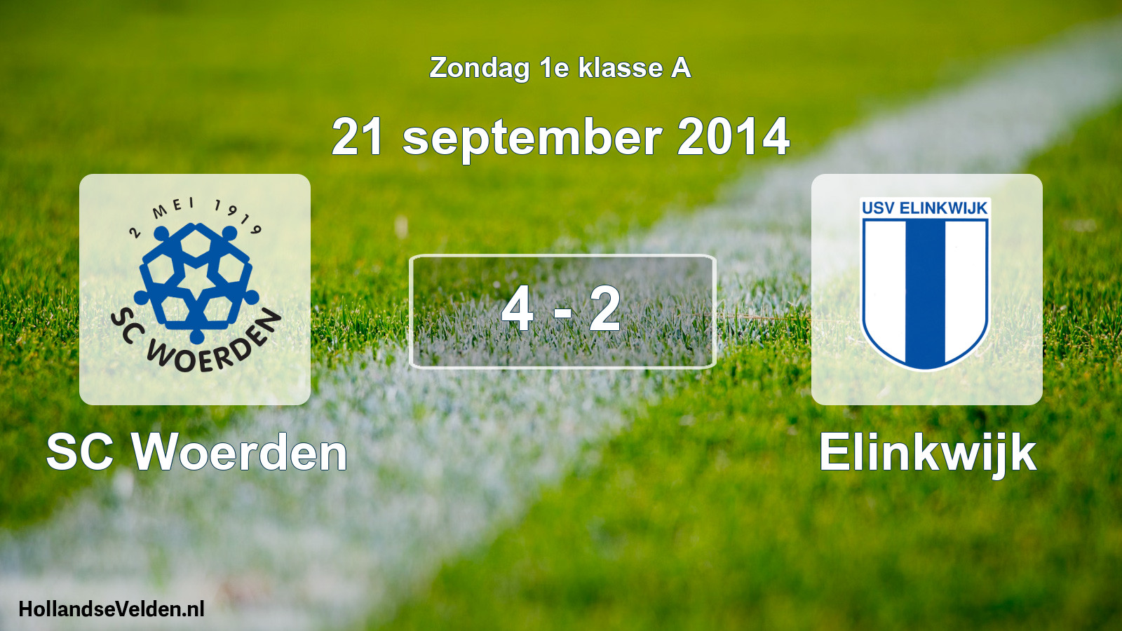 Total number of matches played: SC Woerden - Elinkwijk 4 - 2 (21 September 2014)