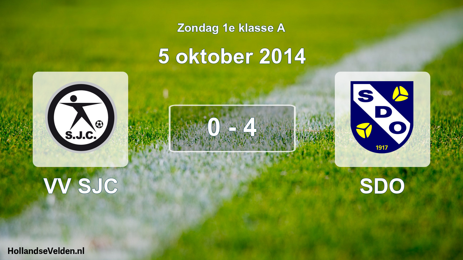 Total number of matches played: VV SJC - SDO 0 - 4 (5 October 2014)