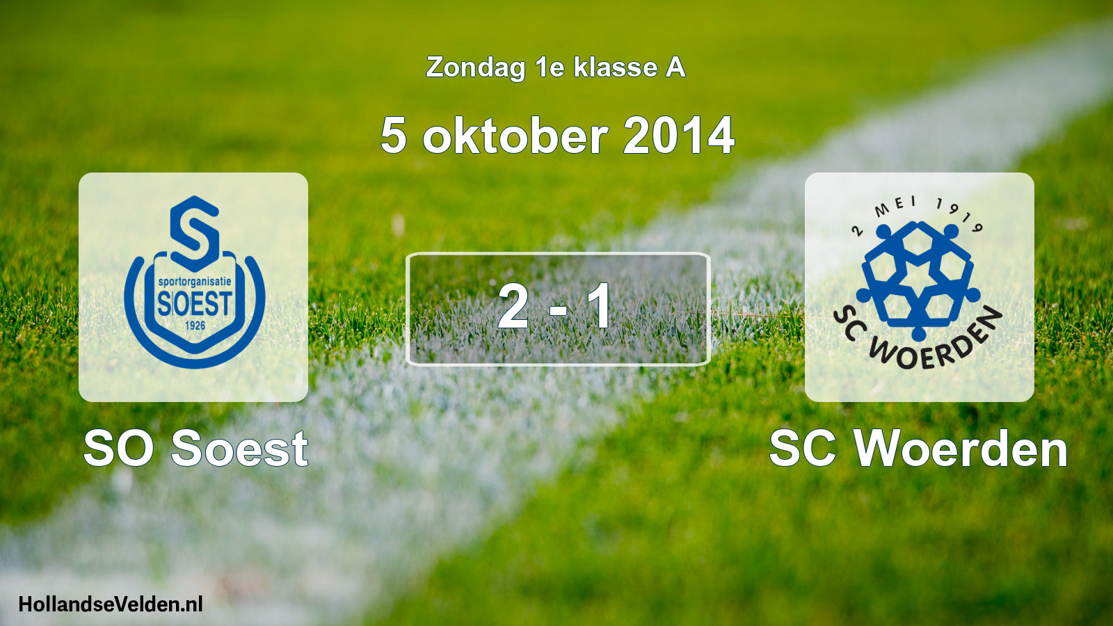 Total number of matches played: SO Soest - SC Woerden 2 - 1 (5 October 2014)