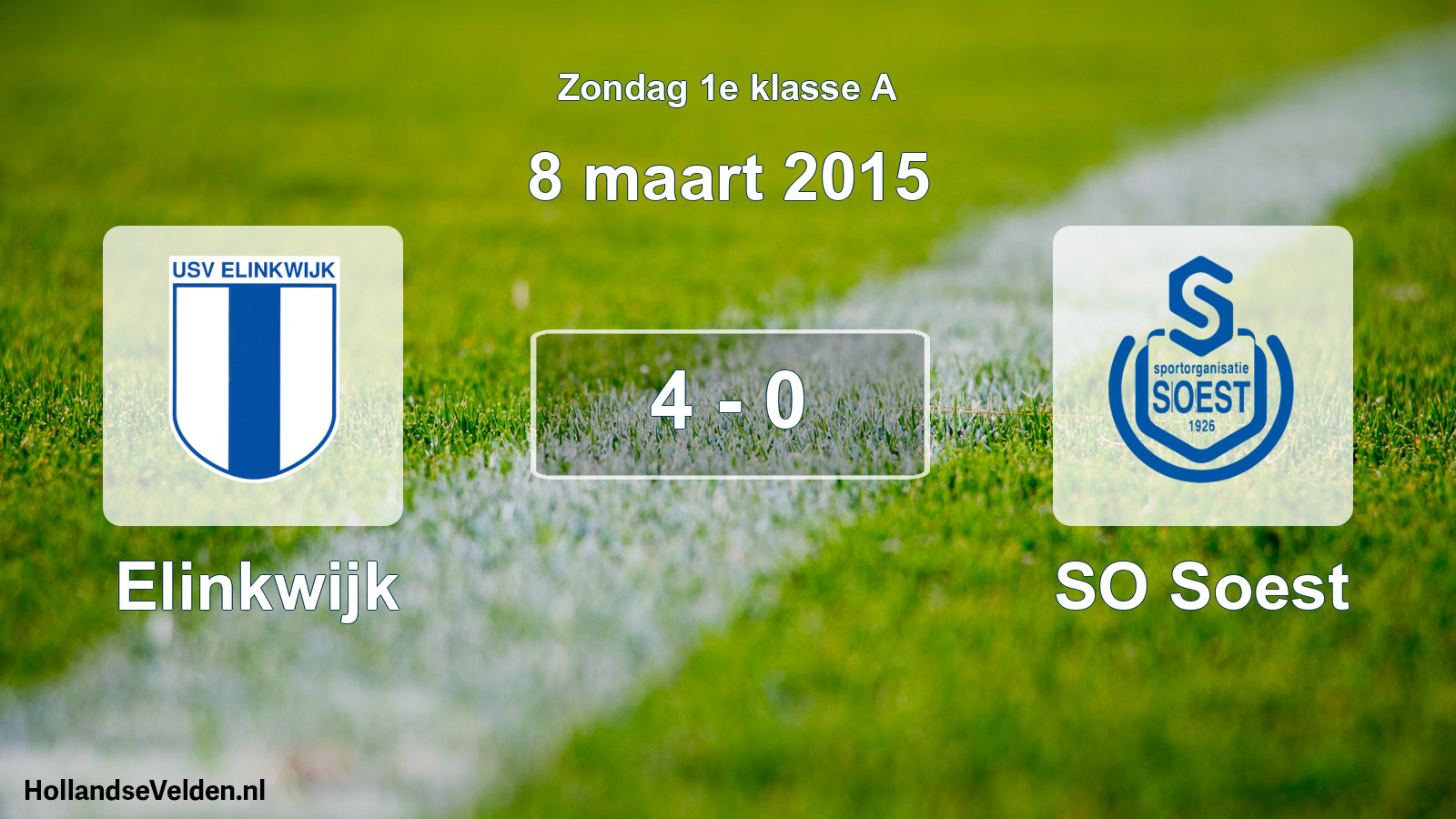 Total number of matches played: Elinkwijk - SO Soest 4 - 0 (8 March 2015)