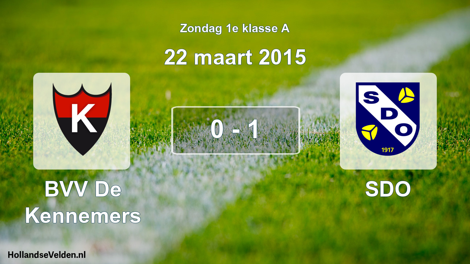 Total number of matches played: BVV De Kennemers - SDO 0 - 1 (22 March 2015)