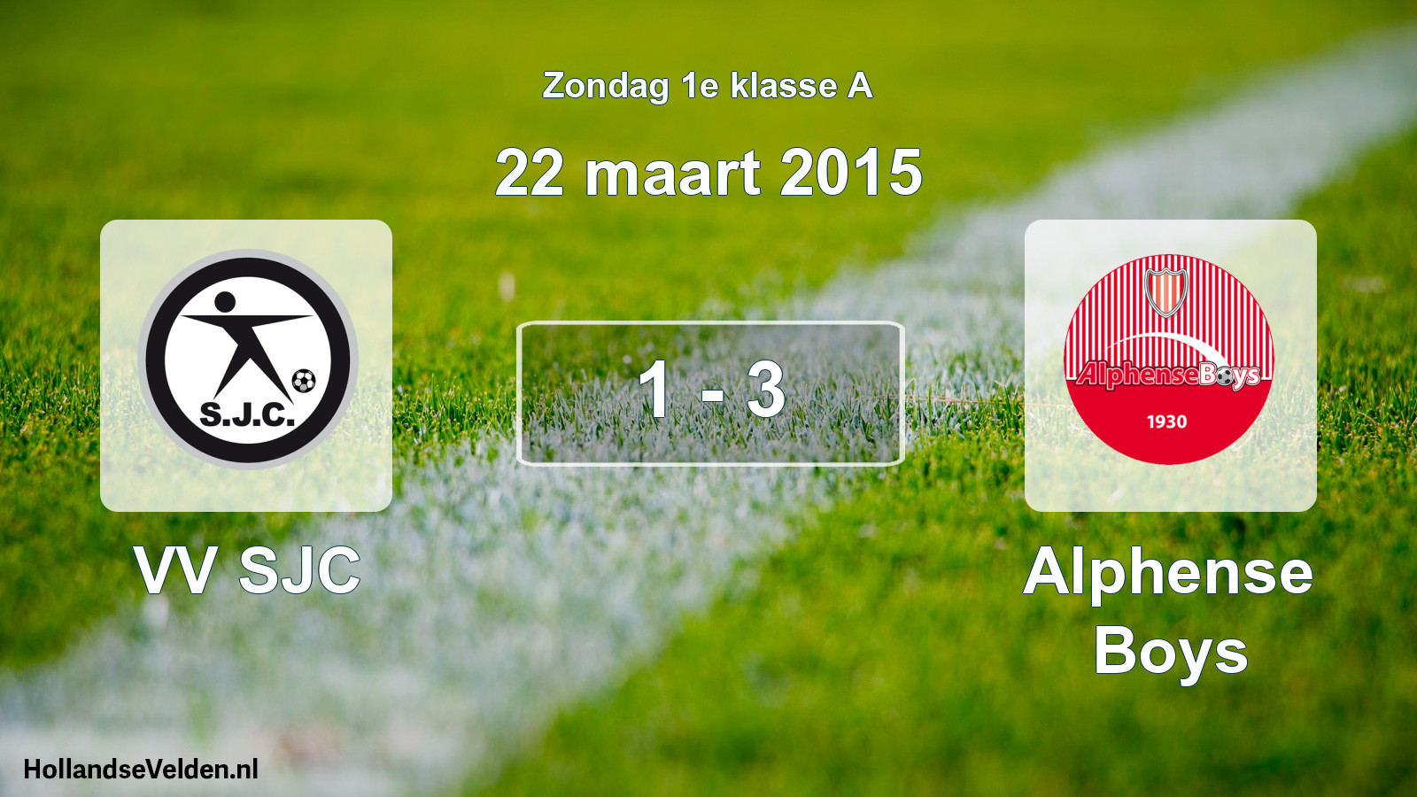 Total number of matches played: VV SJC - Alphense Boys 1 - 3 (22 March 2015)