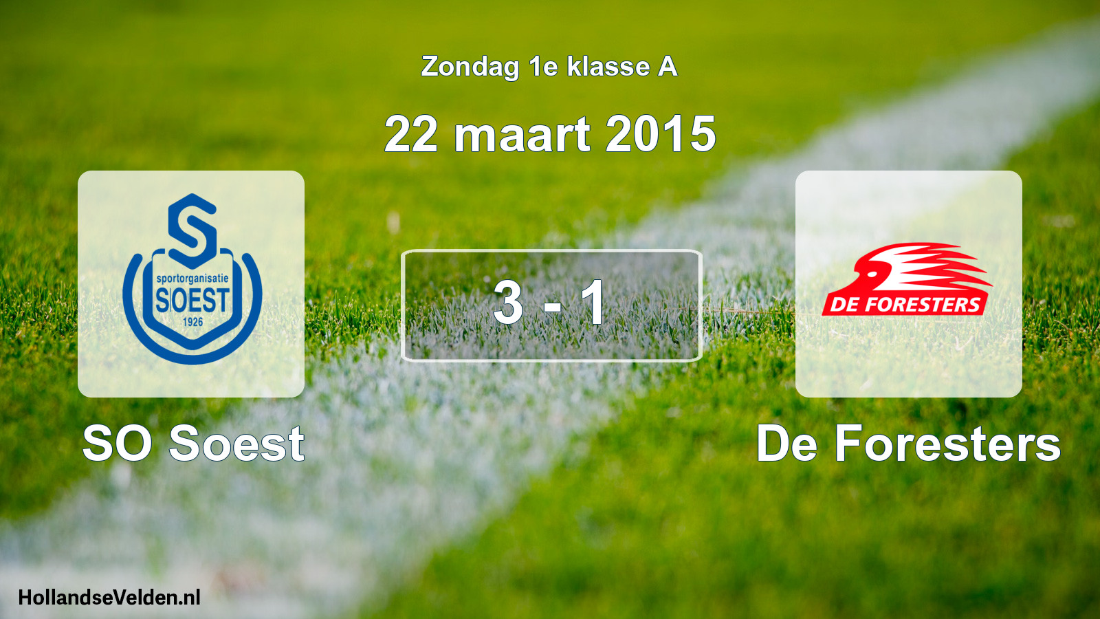 Total number of matches played: SO Soest - De Foresters 3 - 1 (22 March 2015)