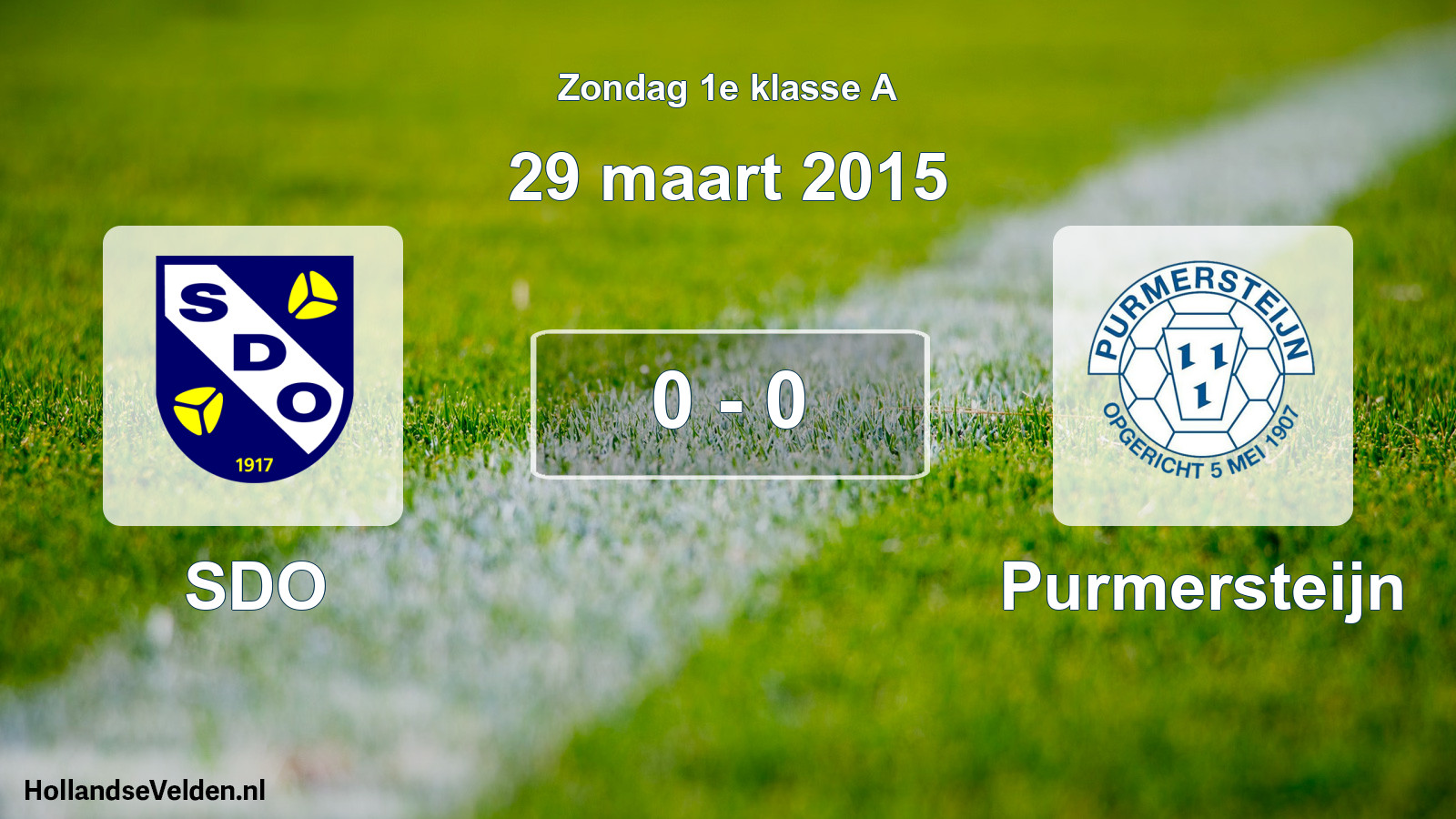 Total number of matches played: SDO - Purmersteijn 0 - 0 (29 March 2015)