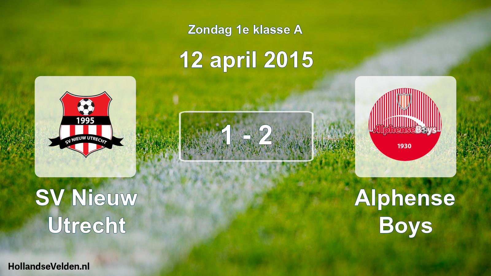 Total number of matches played: SV Nieuw Utrecht - Alphense Boys 1 - 2 (12 April 2015)