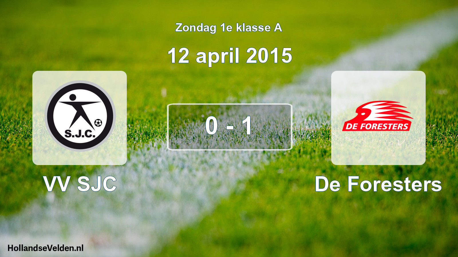 Total number of matches played: VV SJC - De Foresters 0 - 1 (12 April 2015)