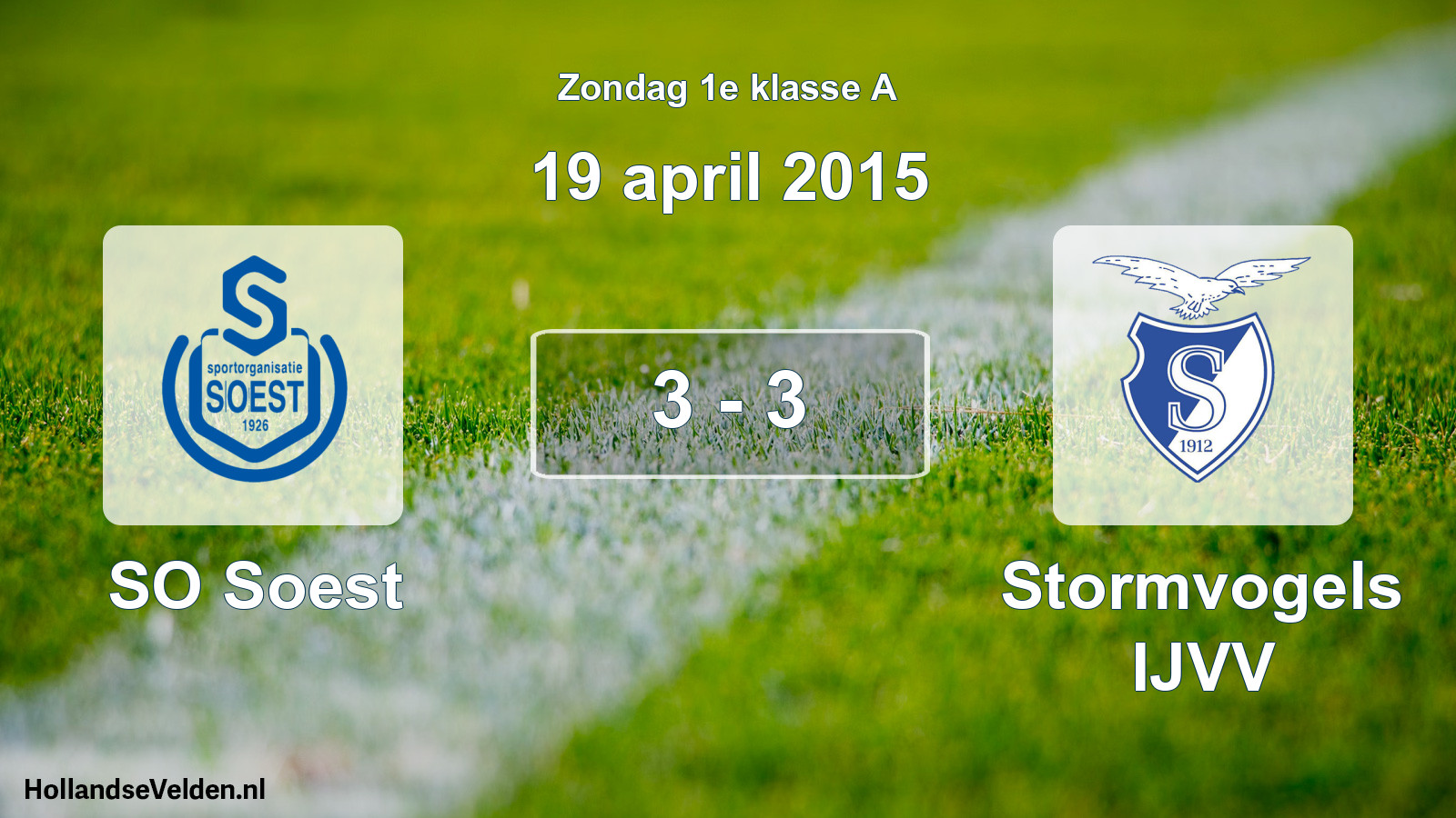 Total number of matches played: SO Soest - Stormvogels IJVV 3 - 3 (19 April 2015)