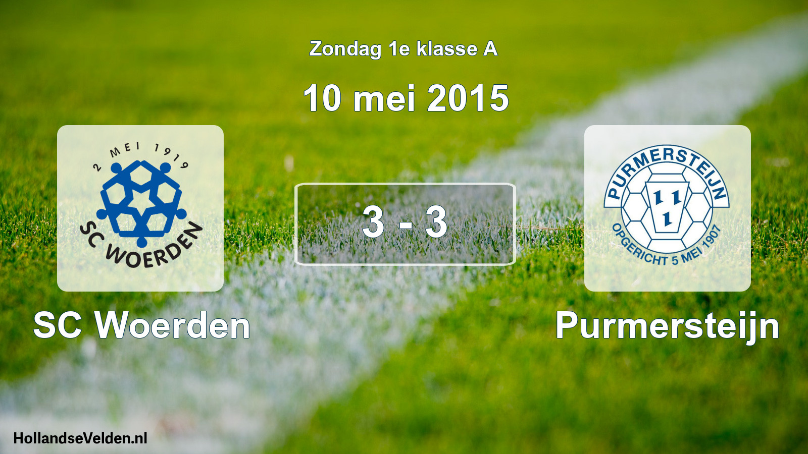 Total number of matches played: SC Woerden - Purmersteijn 3 - 3 (10 May 2015)