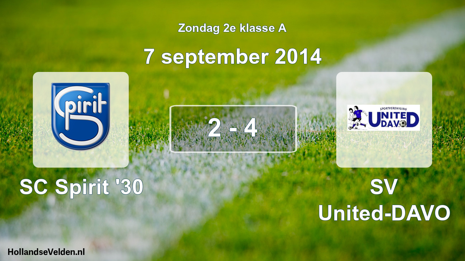 Total number of matches played: SC Spirit '30 - SV United-DAVO 2 - 4 (7 September 2014)