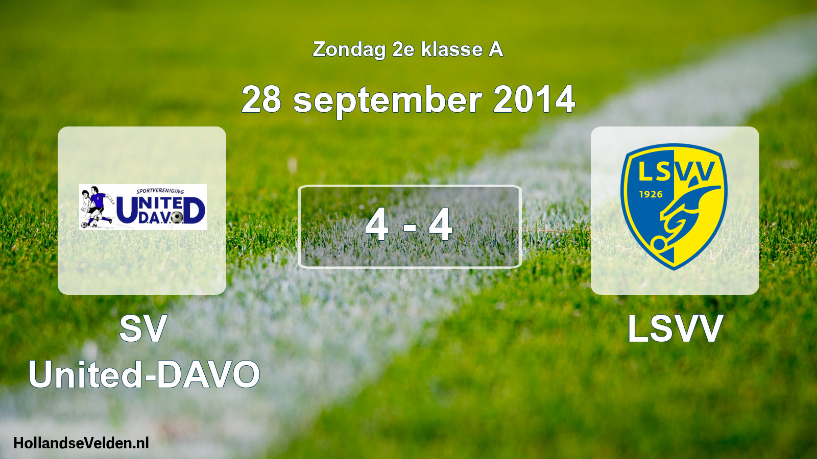 Total number of matches played: SV United-DAVO - LSVV 4 - 4 (28 September 2014)