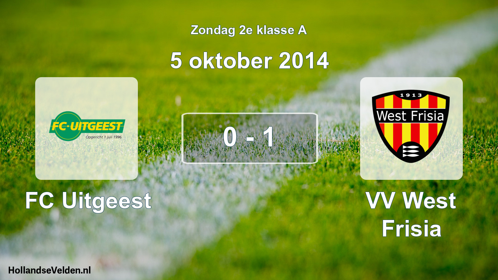 Total number of matches played: FC Uitgeest - VV West Frisia 0 - 1 (5 October 2014)