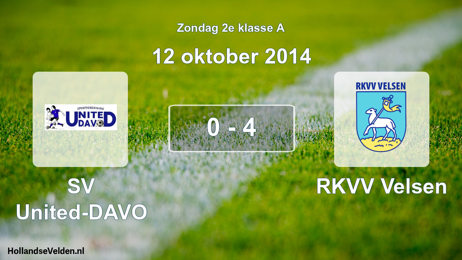 Total number of matches played: SV United-DAVO - RKVV Velsen 0 - 4 (12 October 2014)