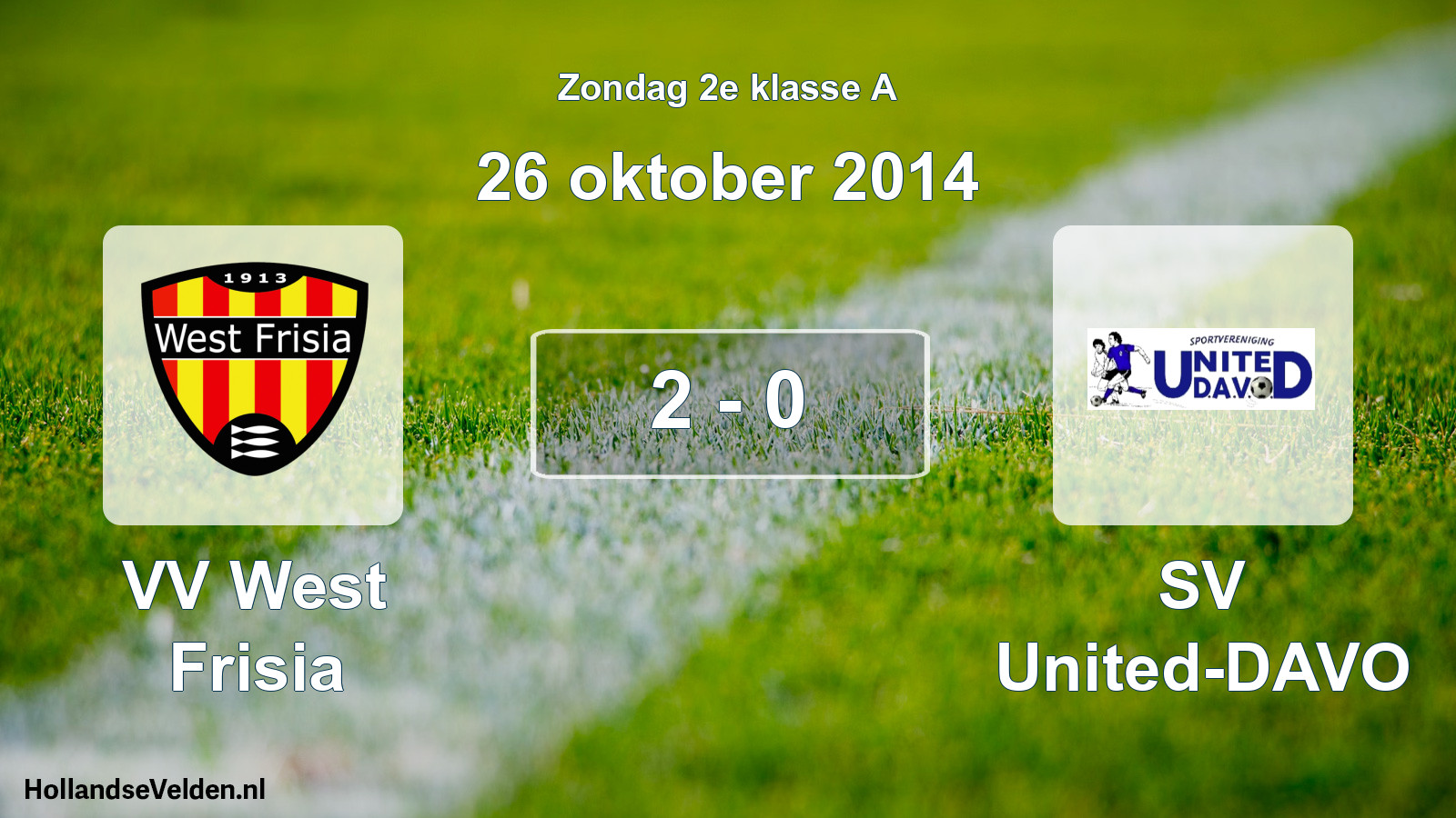 Total number of matches played: VV West Frisia - SV United-DAVO 2 - 0 (26 October 2014)
