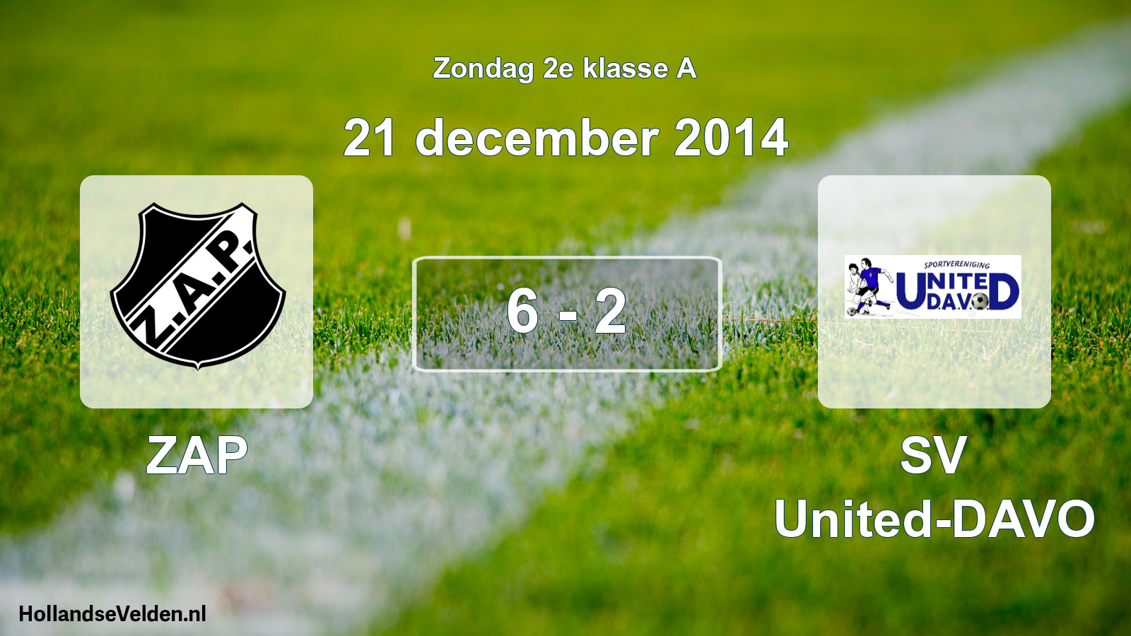 Total number of matches played: ZAP - SV United-DAVO 6 - 2 (21 December 2014)