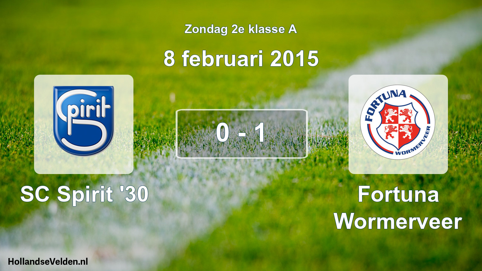 Total number of matches played: SC Spirit '30 - Fortuna Wormerveer 0 - 1 (8 February 2015)