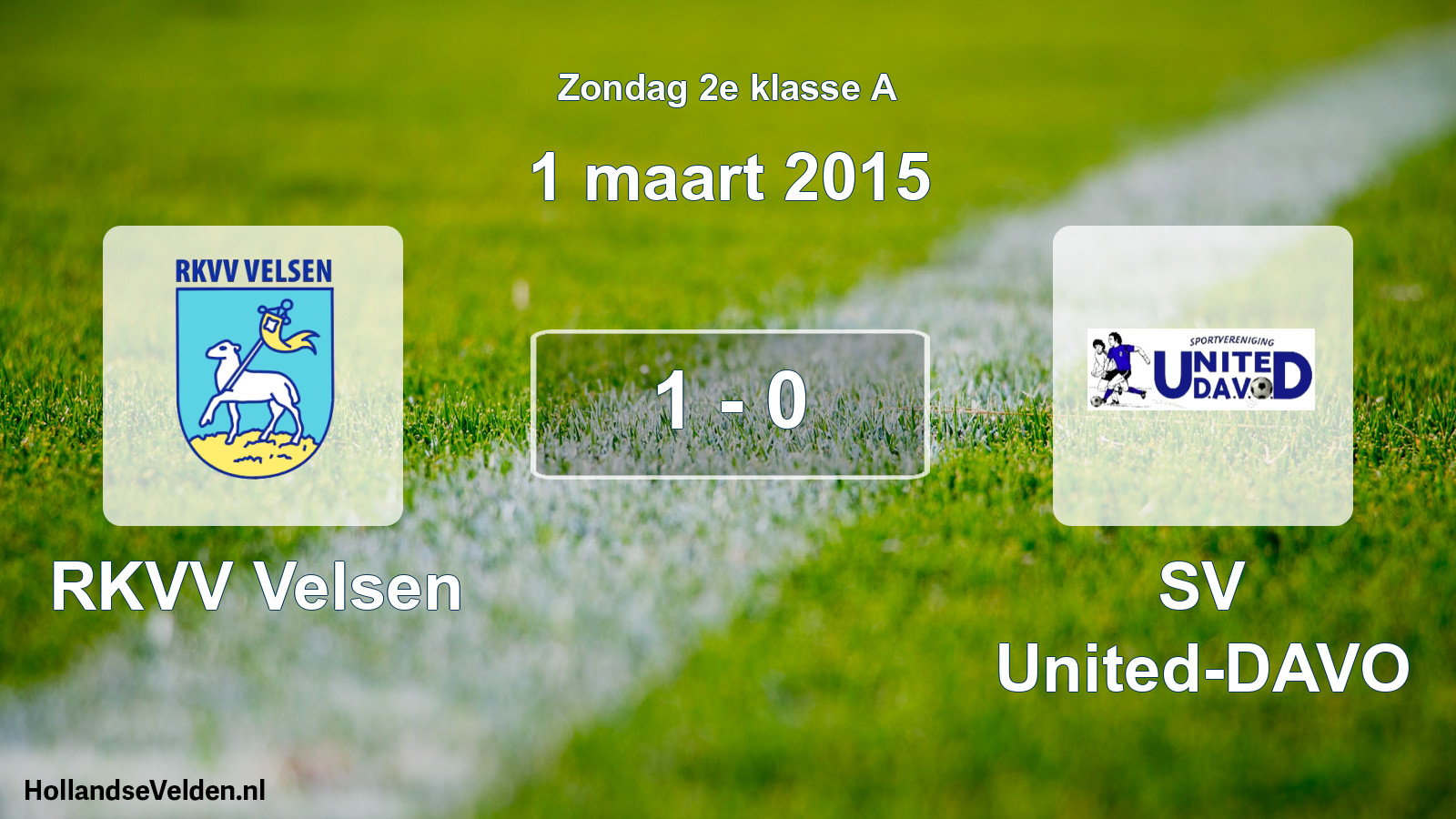 Total number of matches played: RKVV Velsen - SV United-DAVO 1 - 0 (1 March 2015)