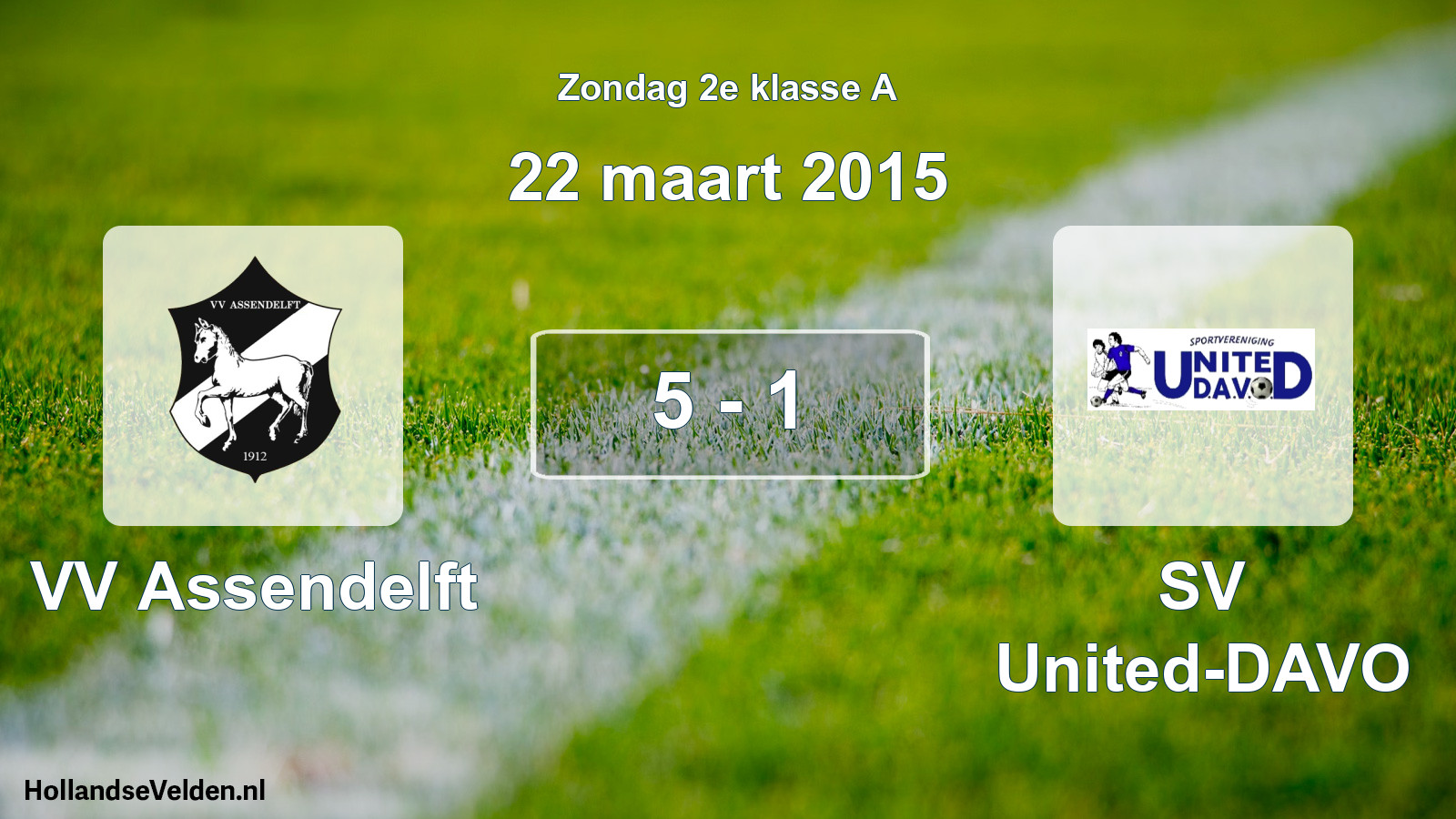 Total number of matches played: VV Assendelft - SV United-DAVO 5 - 1 (22 March 2015)